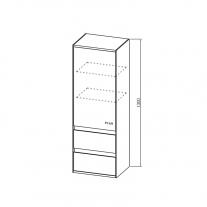 Dulap inalt suspendat Kolpasan, Pandora, 130cm, black stone